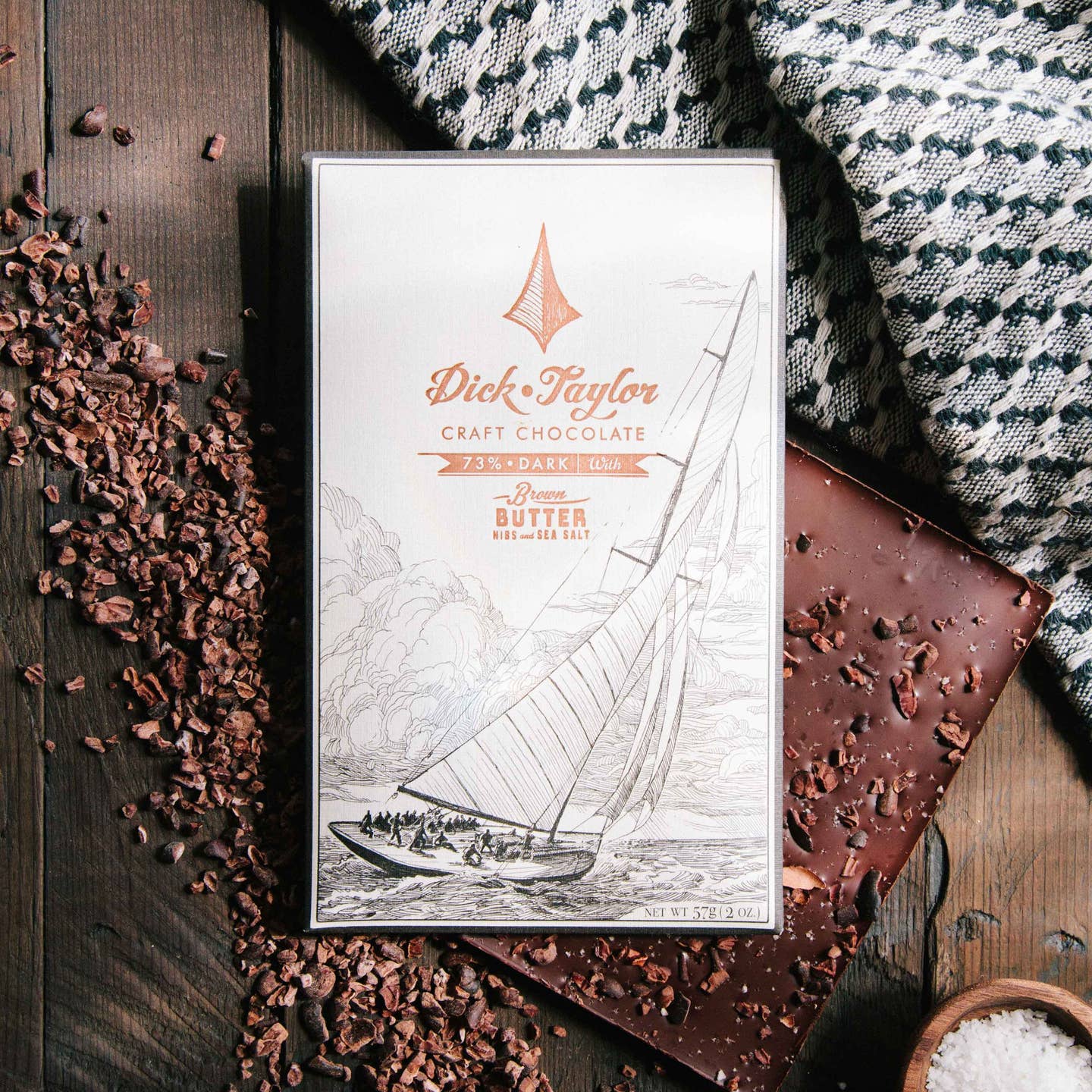 DICK TAYLOR CRAFT CHOCOLATE Brown Butter Dark Chocolate Bar