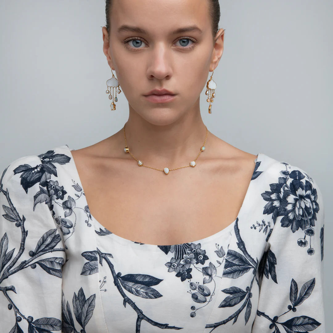 GRAINNE MORTON Blue Eye Five Mini Charm Necklace