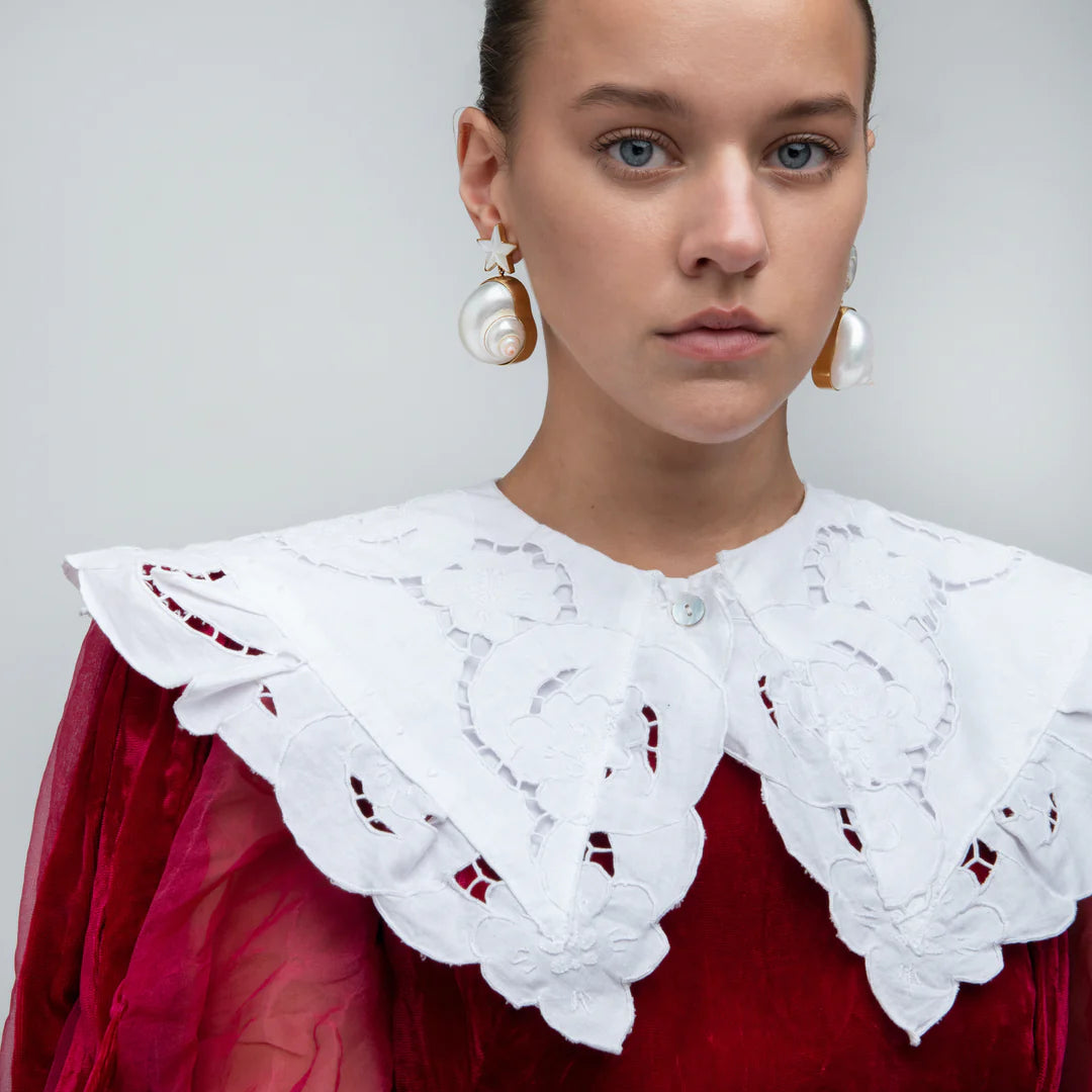 GRAINNE MORTON Moon & Star Shell Drop Earrings