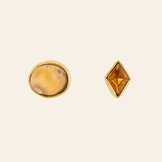 GRAINNE MORTON Orange Mismatched Stud Earrings