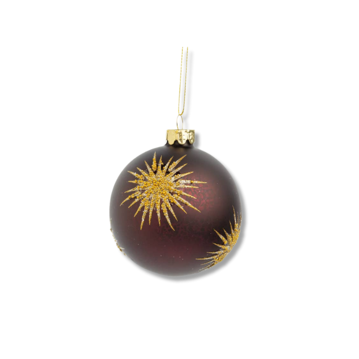 SILVER TREE HOME & HOLIDAY Starburst Glass Ball Ornament