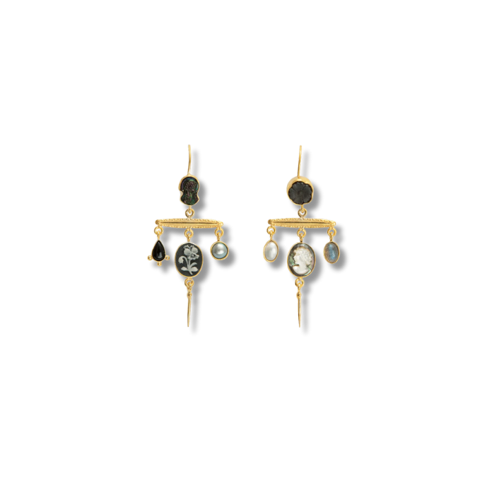 GRAINNE MORTON Victorian Pin Drop Earrings Black