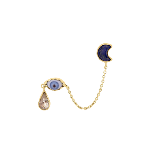 GRAINNE MORTON Eye Teardrop Double Stud Earring