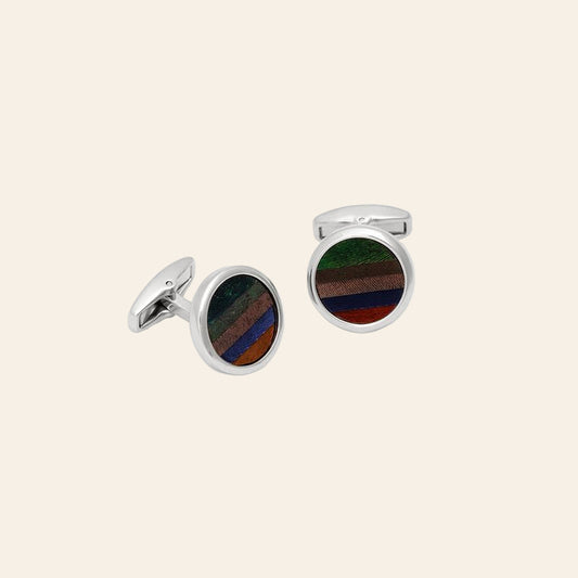 BRACKISH Captiva Rhodium Cufflinks
