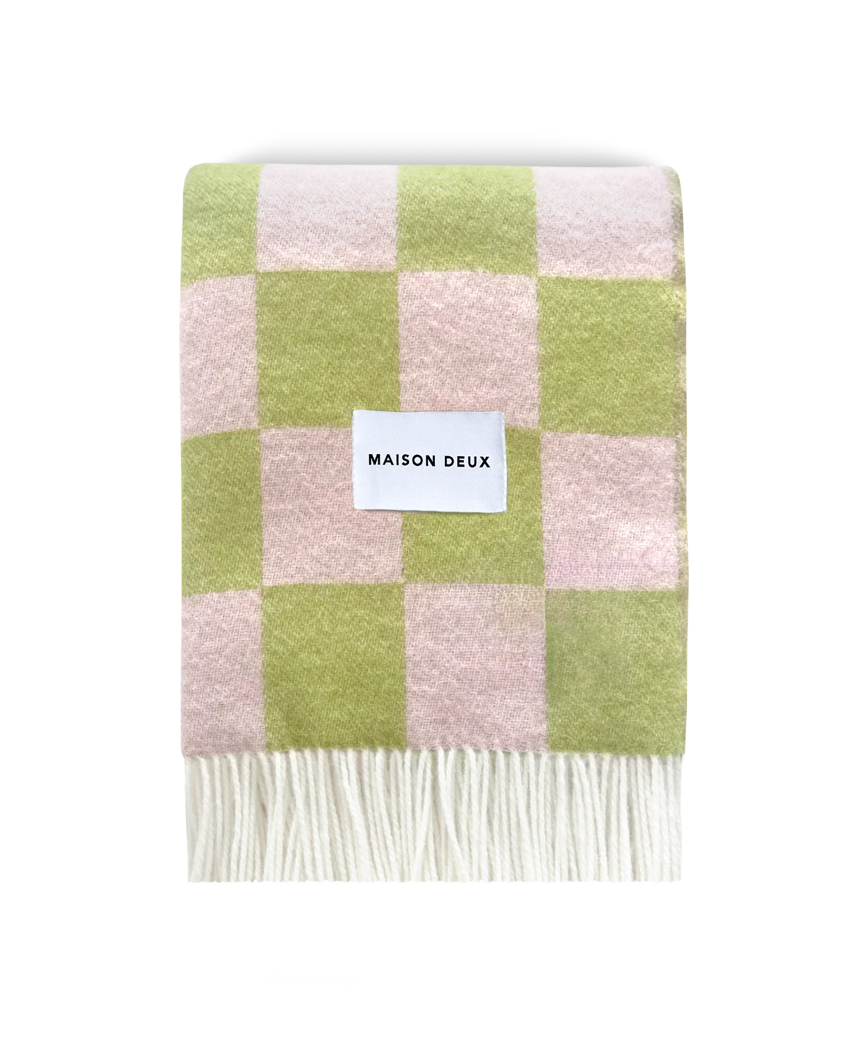 MAISON DEUX Checkerboard Blanket Kiwi & Pink