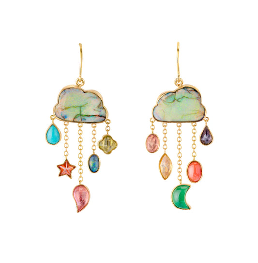 GRAINNE MORTON Cloud and Rain Chain Drop Earrings