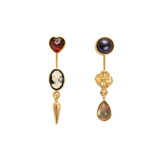 GRAINNE MORTON Double Detachable Victorian Drop Earrings