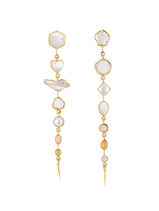 GRAINNE MORTON Pearl and Shell Drop Earrings