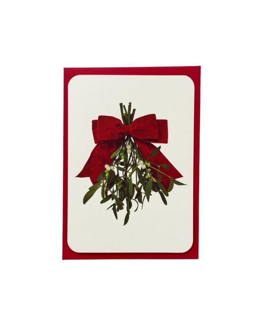CANONBURY PRESS Mistletoe Bow Christmas Greeting Card