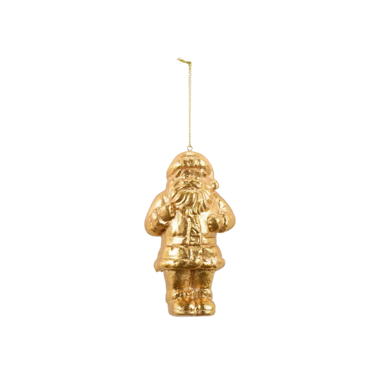 PRIMITIVES BY KATHY Gold Santa Ornament