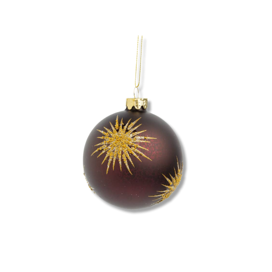SILVER TREE HOME & HOLIDAY Starburst Glass Ball Ornament