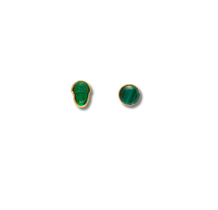 GRAINNE MORTON Green Mismatched Stud Earrings