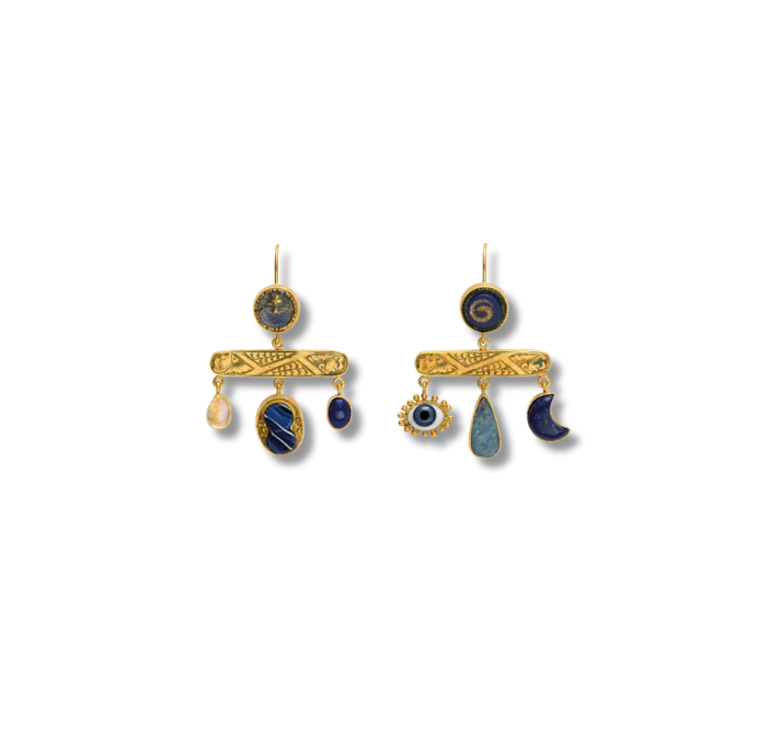 GRAINNE MORTON Blue Decorative Balance Earrings