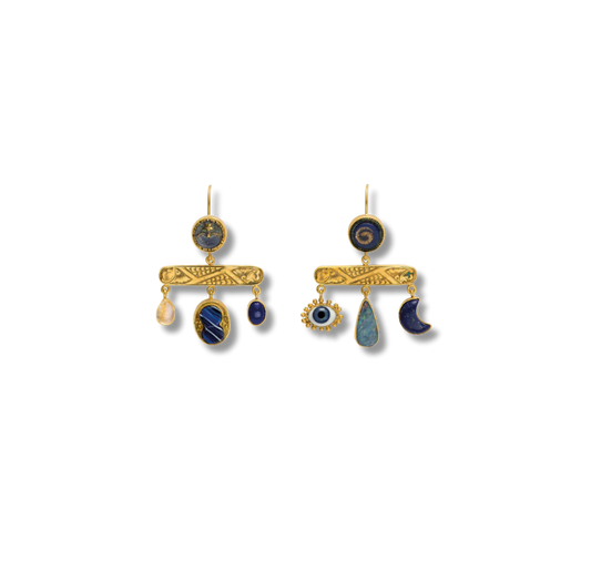 GRAINNE MORTON Blue Decorative Balance Earrings
