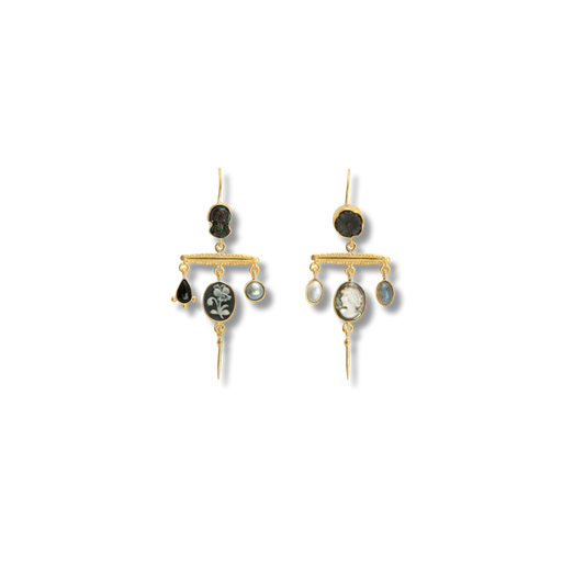 GRAINNE MORTON Victorian Pin Drop Earrings Black