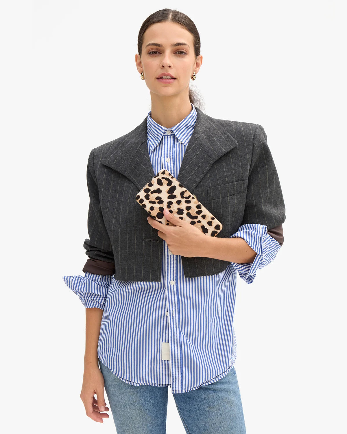 CLARE V Le Tabac Snow Leopard