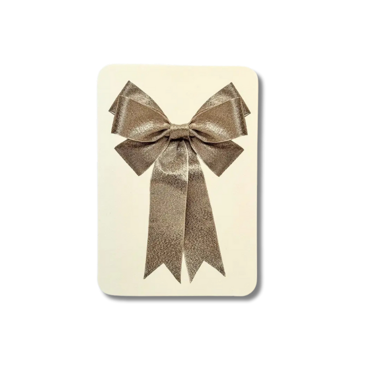 CANONBURY PRESS Silver Bow Greeting Card