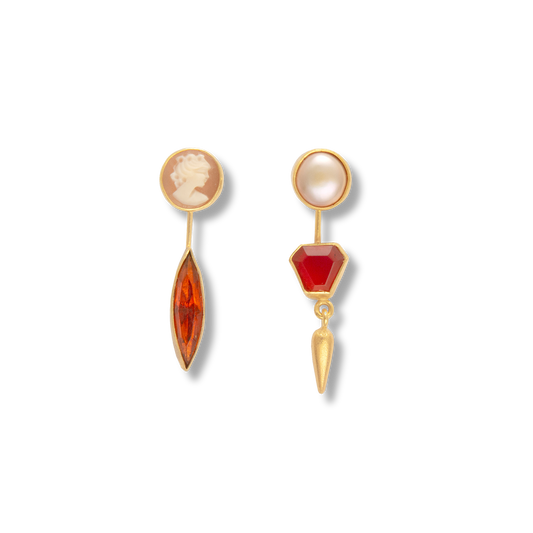 GRAINNE MORTON Cameo Detachable Victorian Drop Earrings