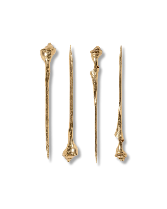 SHELTON METAL Welk Shell Cocktail Picks Set of 4