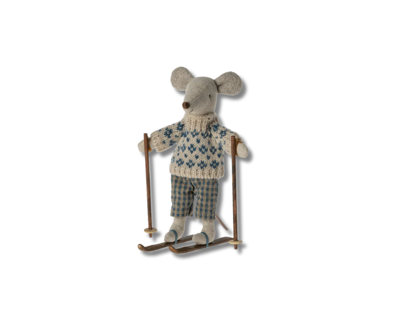 MAILEG Winter Mouse Dad with Ski Set