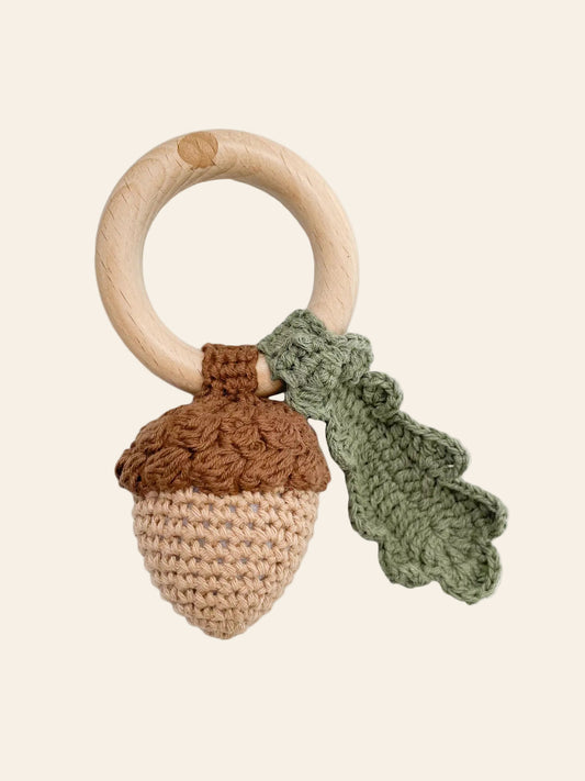 THE BLUEBERRY HILL Acorn Rattle Teether