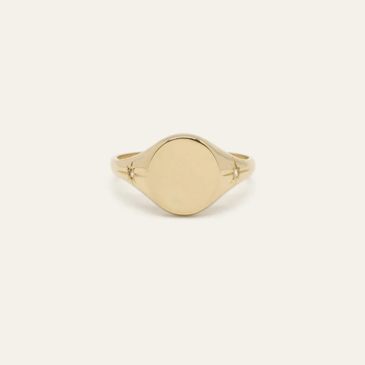 GJENMI Luna Freckle Signet Ring